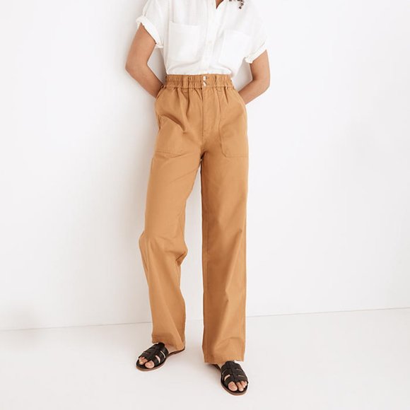 Madewell Pants - Madewell Cotton Ripstop Pull-On Straight Pants Sz M